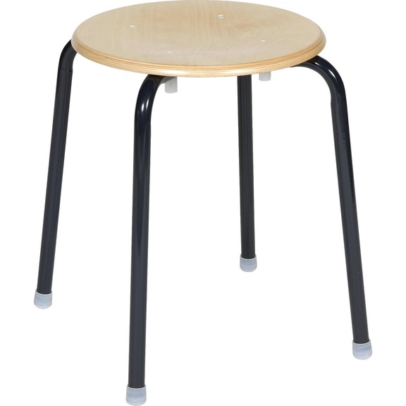 重叠凳，高 600 mm，榉木圆形座椅，直径 350 mm，RAL 7035 浅灰色 - 重叠凳