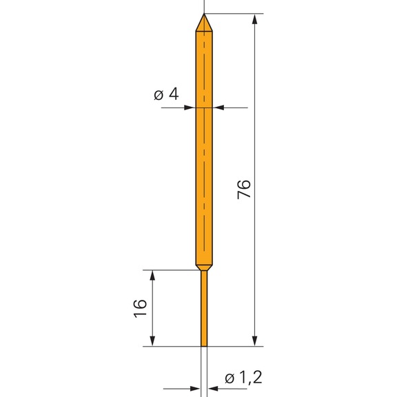 ORION probe rod, cylindrical, offset - Probe rod