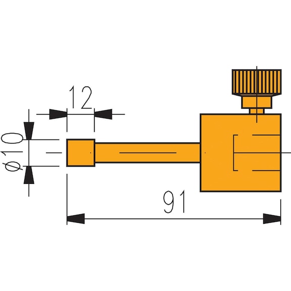 TESA meetinzetstuk met cilindrisch meetvlak 10&nbsp;mm - Cilindrische meetsonde