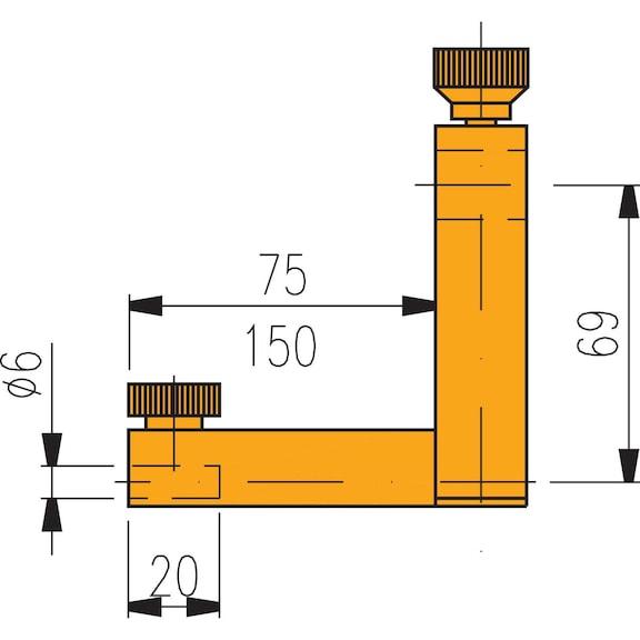 Porta-inserto de medición TESA para profundidades de medición hasta 185&nbsp;mm - Porta-inserto de medición
