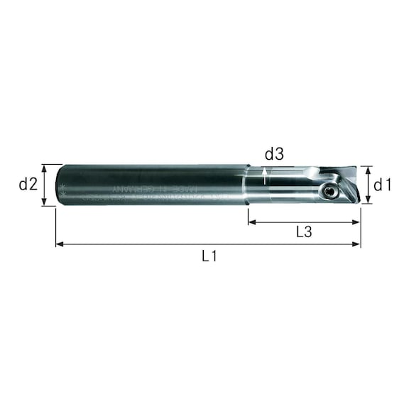 Fresa penetración metal duro comp KIENINGER GWR 20,0&nbsp;x&nbsp;42&nbsp;x&nbsp;102 mm, refrig int - Fresa de penetración con vástago de metal duro