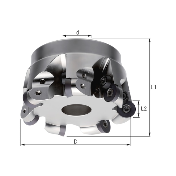ATORN kopieerfreeskop, diameter 42 mm, Z6, d2 = 16 mm - Kopieer- en vlakfreeskoppen