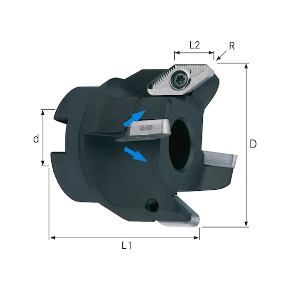 Plunge milling cutter for non-ferrous metals and plastics - 1