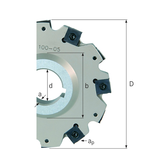 ATORN Wendeschneidplatten-Scheibenfräser 100,0mm o.Bund f. WSP SNHx1205T,ap 10mm - Scheibenfräser