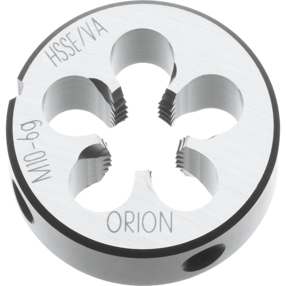 ORION závitové očko HSSE M3 0,5 mm 20 mm 6g 22568 - Závitová čelist, HSSE M pravá, předdrážkovaná a&nbsp;zkosení závitu 2,0