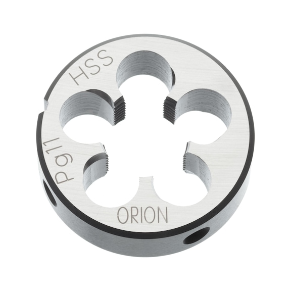 ORION 螺纹板牙 HSS PG 13.5 英寸，18，45 mm - 板牙，HSS PG 右侧，预开槽和 1.75 螺纹倒角