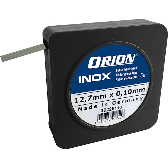 ORION voelermaatstrip INOX 0,07 mm, nominale dikte 12,7 mm x 5 m - Voelermaatband tot 0,07 mm