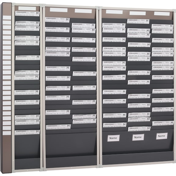 Tablero clasificación documentos, compart. 2x25, 2 fila, apto p. formato DIN A4 - Tablero de clasificación de documentos