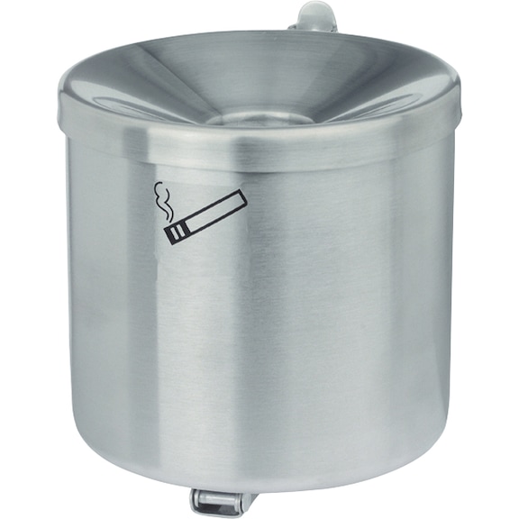 Wall ashtray Rondo Senior, for indoor and outdoor use, colour: stainless steel - Wall ashtray RONDO SENIOR