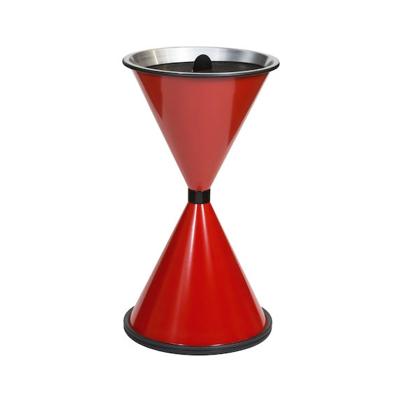Floor-standing ashtray Diabolo for indoor and covered outdoor area, colour: red - Floor-standing ashtray DIABOLO