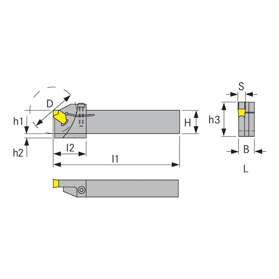 Porte-lame KELL-LOCK, KLSH, droite, avec élément de serrage, 216 - Porte-lame KLSH, à droite, avec élément de serrage