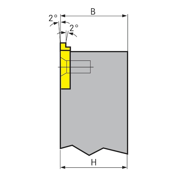 ORION Stechhalter Aussen Links 16,0mm x 16mm x 100mm - Stechhalter Aussen Links für 3-Schneidige Stechplatte Nr.17670130-140