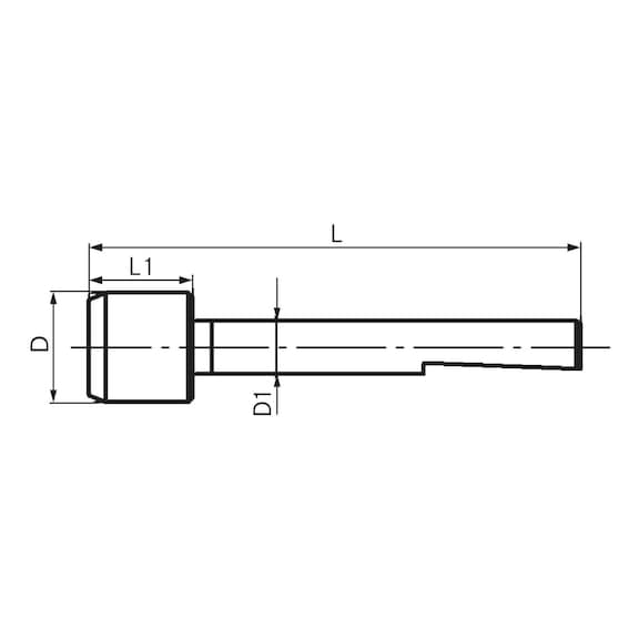 Guía HERMANN BILZ con tamaño de rosca 01, 3&nbsp;x&nbsp;5&nbsp;x&nbsp;28 mm - Perno de guía con superficie de fijación