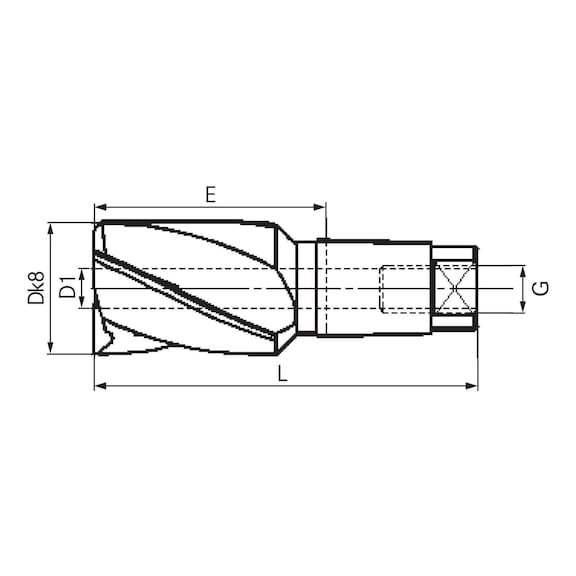 BILZ foret-aléseur, 180°, avec pilote HSS amovible, T=4, taille 4 32,0 mm - Foret-aléseur, 180°, avec pilote HSS amovible