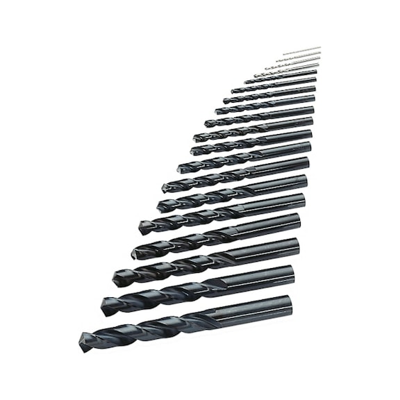 Twist drill set without box, type N HSS, steam-treated