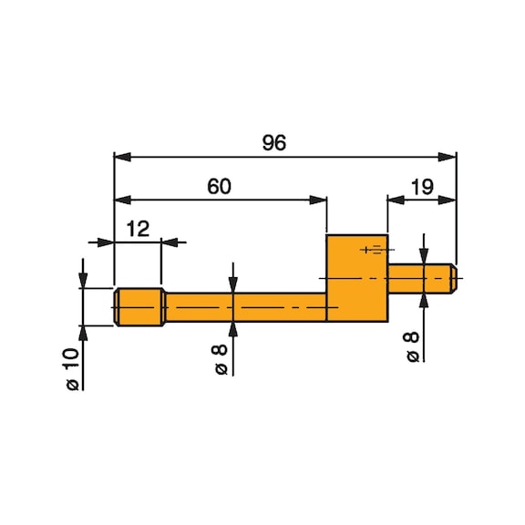 TESA meetinzetstuk van gehard staal. 10&nbsp;mm diameter met cil. meetvlak - Cilindrische meetsonde