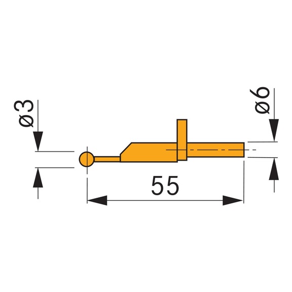 Inserto de medición TESA con bola de carburo 3&nbsp;mm - Sonda de medición esférica