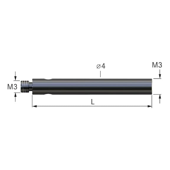 rallonge pour palpeur de mesure M3, L = 15 mm - Rallonges M3
