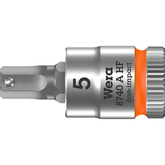 Inserto de destornillador WERA 5 mm, cuadradillo de 1/4", HF - Punta de atornillar Zyklop HF con función de soporte