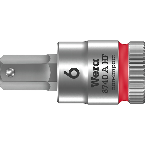 Inserto de destornillador WERA 6 mm, cuadradillo de 1/4", HF - Punta de atornillar Zyklop HF con función de soporte