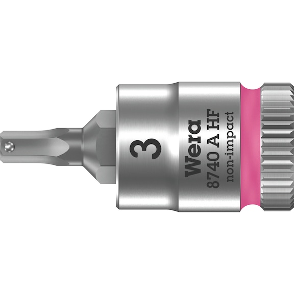 WERA usadni umetak za odvijanje 3 mm, prihvat 1/4", funkcija zadržavanja - Zyklop HF ravni nasadni ključ s funkcijom zadržavanja