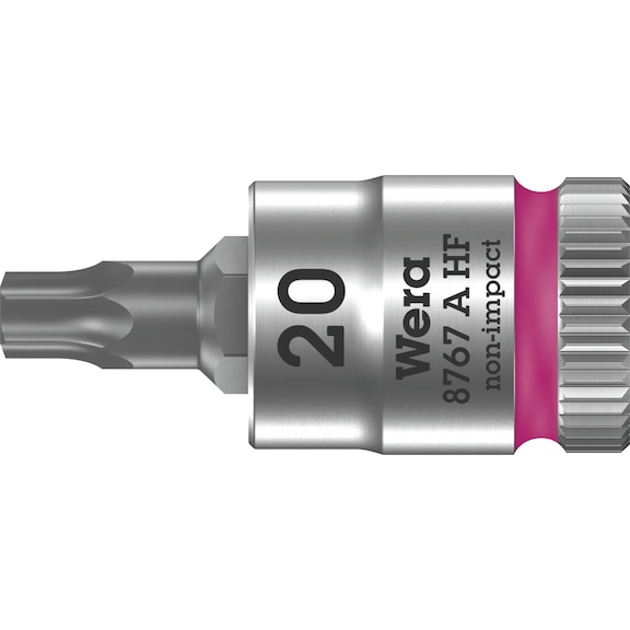 Inserto de destornillador WERA TX 20, cuadradillo de 1/4", HF - Punta de atornillar Zyklop HF con función de soporte