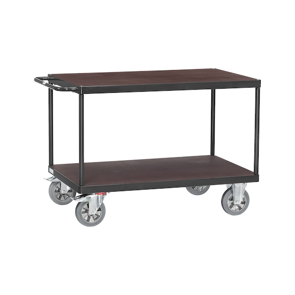 FETRA Schwerer Tischwagen 12405 Ladefläche 1.600x800 mm 1200 kg mit 2 Böden - Tischwagen mit 2 Ladeflächen aus Holz