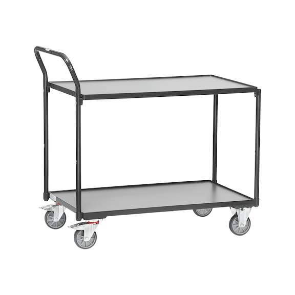 table trolley with 2 wooden loading surfaces