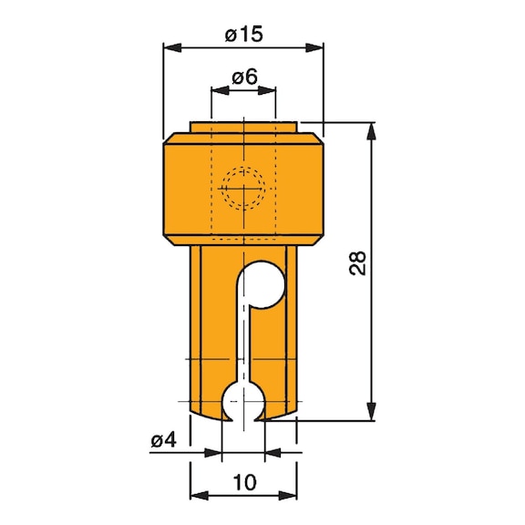 TESA Radialer Messeinsatzhalter mit Aufnahmebohrung 4 mm - Radialer Messeinsatzhalter