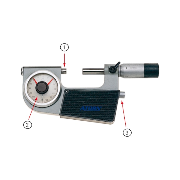 ATORN hassas işaretçili mikrometre 25-50 mm 0,001 mm, DIN 863 - Hassas göstergeli mikrometre