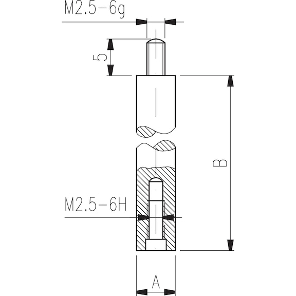 Extension piece 4&nbsp;mm diameter, length 70 mm - Extension piece