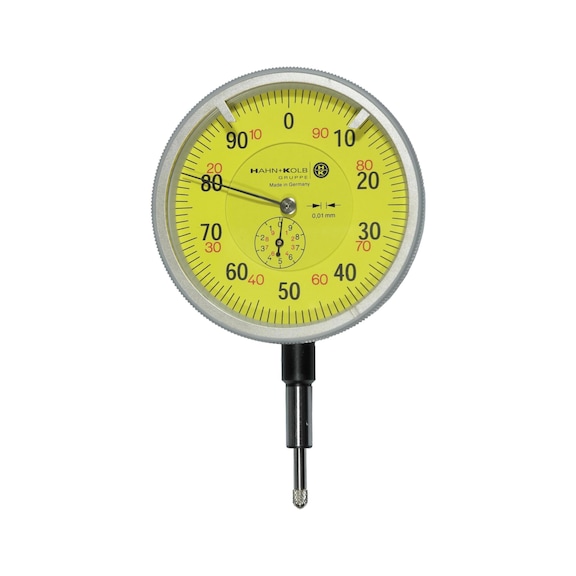 Reloj comparador 100&nbsp;mm, intervalo escala 0,01 mm, rango de medición 10&nbsp;mm - Relojes comparadores