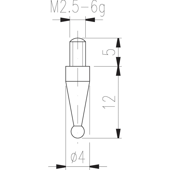 Mastar sürgü tipi 18 bilya ölçümü giriş çapı; 1,0&nbsp;mm - Mastar sürgüleri M2.5