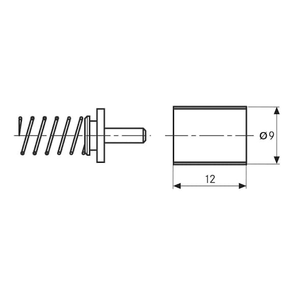 Muelle de compresión y anillo intermedio TESA para medición neumática 0,63&nbsp;N - Muelle de presión adicional con anillo intermedio núm. 10