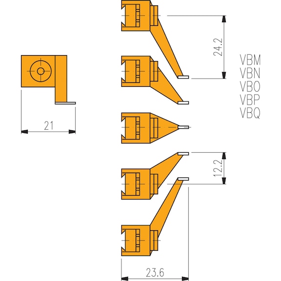 TESA VBQ típusú mérőbetét FMS 100 típushoz - Mérőbetét FMS hosszmérő tapintókhoz