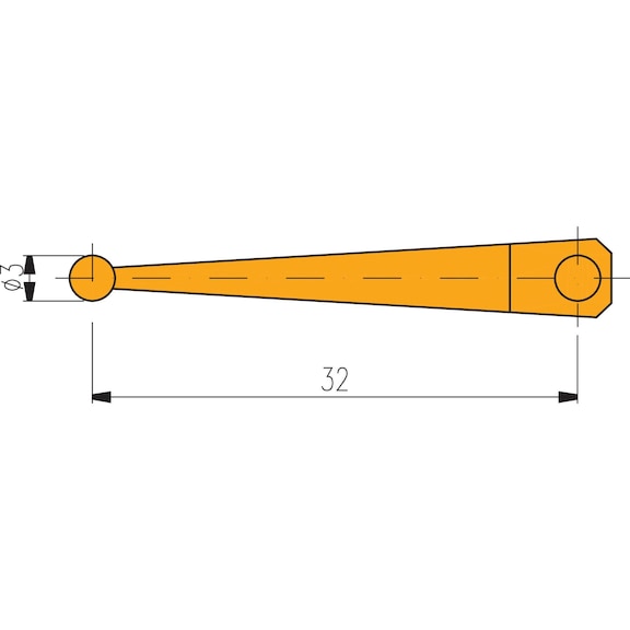 Inserto de medición TESA para GT 31 diámetro de bola 2&nbsp;mm metal duro - Brazos de sonda para palpadores de palanca electrónicos