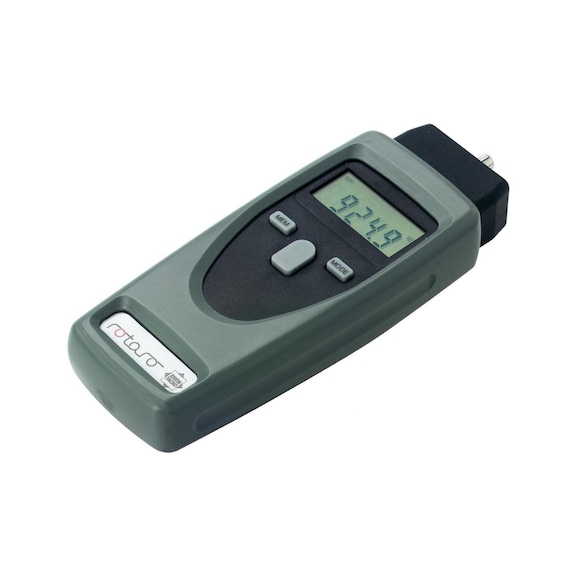 Hand-held measuring unit for rpm and speed, set in a case - Hand-held electronic measuring unit for rpm, speed and length 