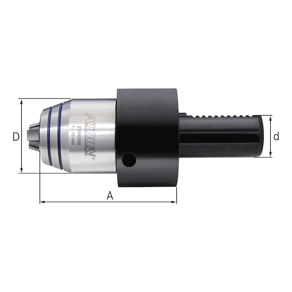 Portabrocas corto de precisión con mecanismo de engranaje helicoidal - 1
