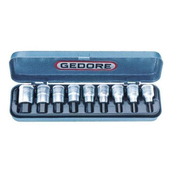 GEDORE-schroefbits, 9-delig, 1/2 inch 5–17 mm voor binnenzeskantschroeven - Schroevendraaierset, 9-delig