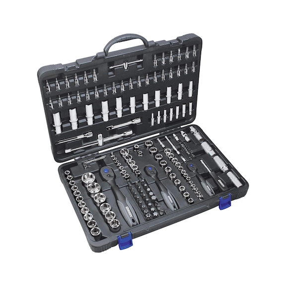 ORION socket wr. set 1/4 inch, 3/8 inch, 1/2 inch 172 pcs w. 3 revers. ratchets - Socket wrench set, 172 pieces