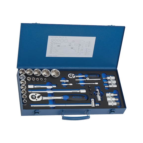 Socket wrench set 18–35&nbsp;pieces