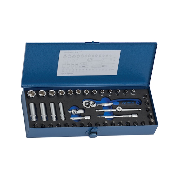 ATORN socket wrench set 1/4 inch 42 pieces, hexagon - Socket wrench set 18–35&nbsp;pieces