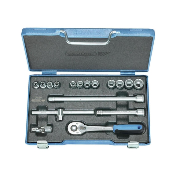 Socket wrench set, 17 pieces