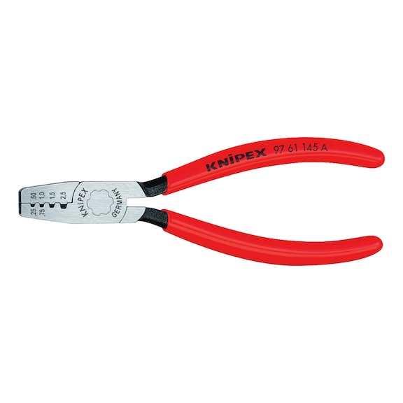 KNIPEX kablo yüksüğü için sıkıştırma aleti, 145 mm, plastik tutma sapıyla - Sıkıştırma pensesi, 0,25–2,5&nbsp;mm²