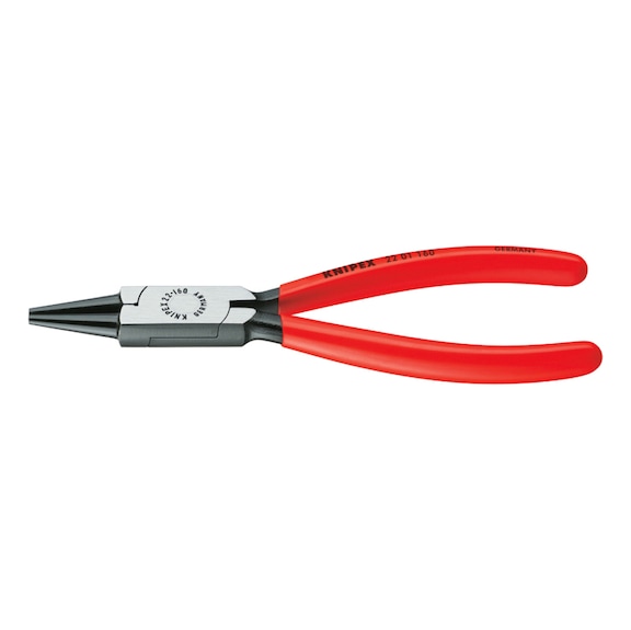 Round-nose pliers, short jaws, with dipped grip covers