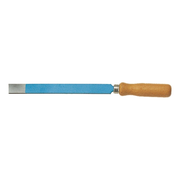Flat scraper with wooden handle