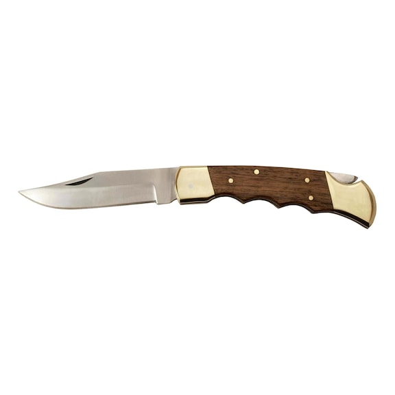 ORION couteau de poche Lock Knife, 220 mm, manche en bois et coffret en cuir - Couteau de poche Lock Knife