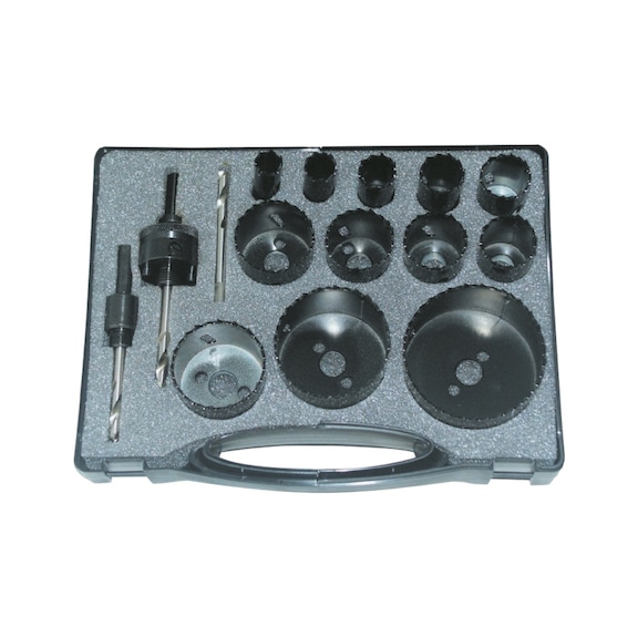 Kit de scie-cloche bimétal ATORN HSS, 15&nbsp;pièces, diamètre 16 à 76&nbsp;mm - Jeu de scies-cloches bimétalliques HSS, 15&nbsp;pièces