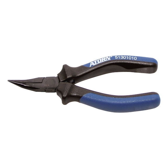 Pointed pliers, bent, for electronics