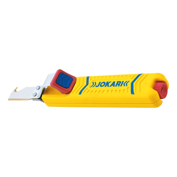 JOKARI Kabelmesser 28 H Secura 8 - 28 mm mit Vormesser - Abisolier- und Endmantelwerkzeug für Rundkabel